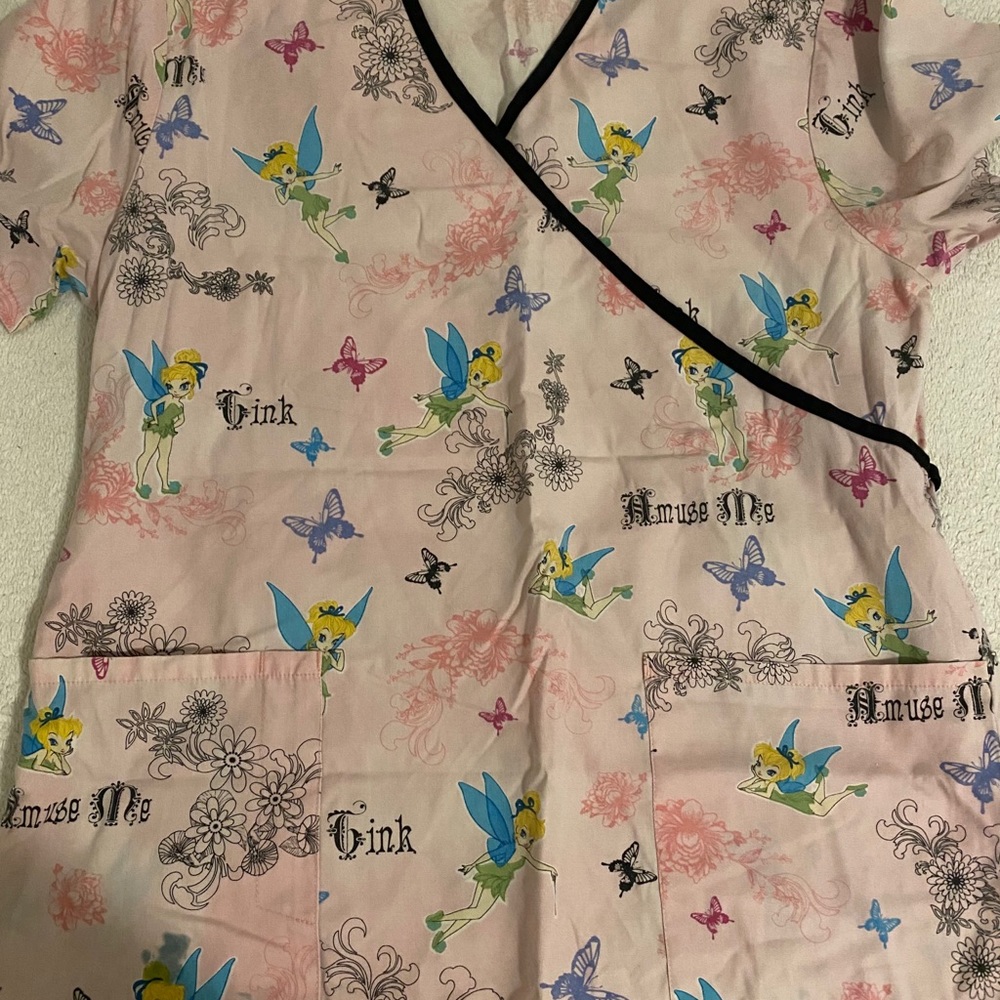 Tinker bell scrub top